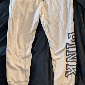 PINK Victoria's Secret Kids Gray Joggers with Bold Logo